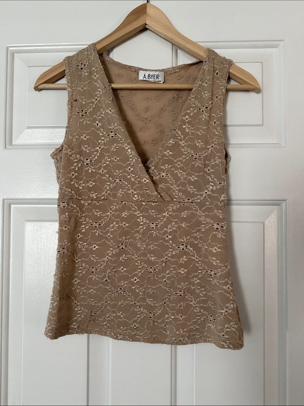 A. Byer Lace V-Neck Tan Camisole